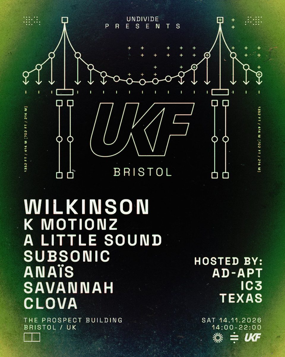 Affiche officielle de UKF Bristol (The Prospect Building, Bristol, Royaume-Uni, 14 novembre 2026)