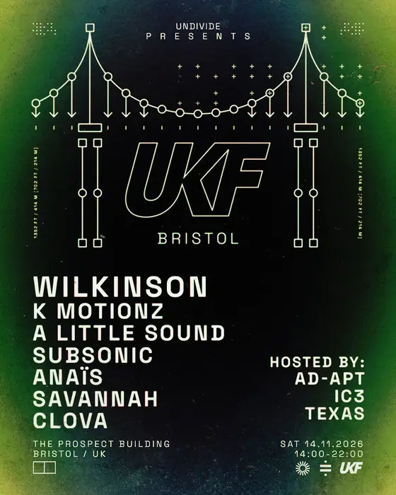 Affiche officielle de UKF Bristol (The Prospect Building, Bristol, Royaume-Uni, 14 novembre 2026)