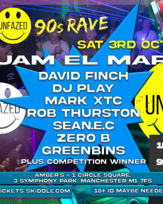 Affiche officielle de Unfazed 90s Day Rave | 3rd October (Amber's, Manchester, Royaume-Uni, 3 octobre 2026)