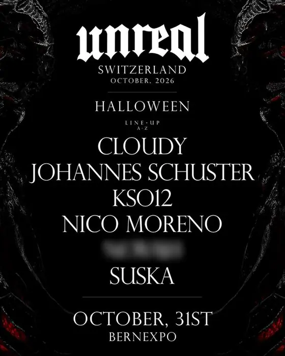 Official poster for UNREAL Bernexpo (Bernexpo, Bern, Switzerland, 31 October 2026)