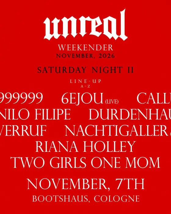 Photo de Unreal Weekender Night II: 999999999 & In Verruf (Bootshaus, Cologne, Allemagne, 7 novembre 2026)