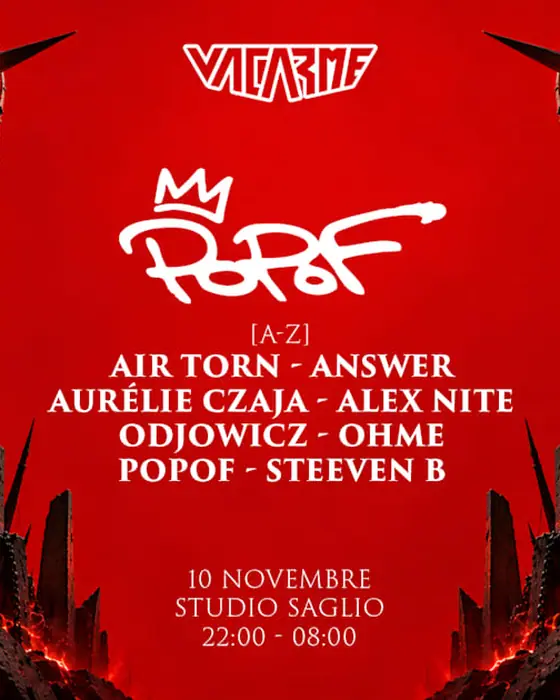 Affiche officielle de Vacarme au Studio Saglio (Studio Saglio, Strasbourg, France, 10 novembre 2026)