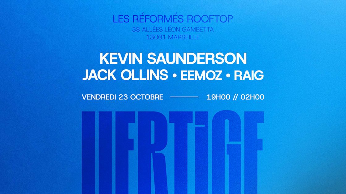 Affiche officielle de Vertige VI : Kevin Saunderson (Rooftop les Réformés, Marseille, France, 23 octobre 2026)