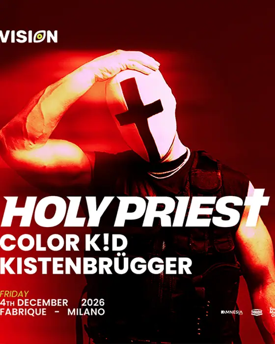 Affiche officielle de Vision · Holy Priest à Fabrique Milano (Fabrique Milano, Milan, Italie, 4 décembre 2026)