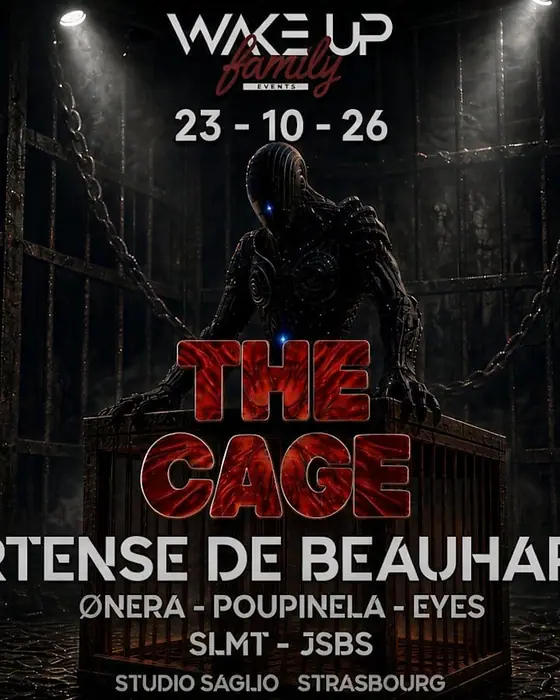 Official poster for Wake Up Family The Cage (Studio Saglio, Strasbourg, France, 23 October 2026)