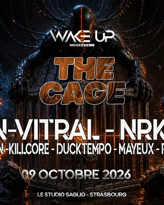Affiche officielle de Wake Up W: N-Vitral, Nrki, Poupinela, +++ (Studio Saglio, Strasbourg, France, 9 octobre 2026)