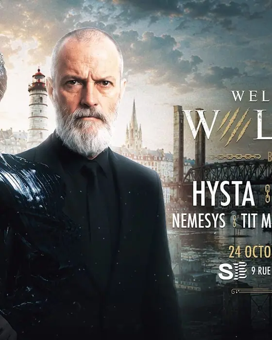 Affiche officielle de Wolf City Bzh Edition | Hysta, Dr.Macabre, Nemesys, Tit Mel (La Suite, Brest, France, 24 octobre 2026)