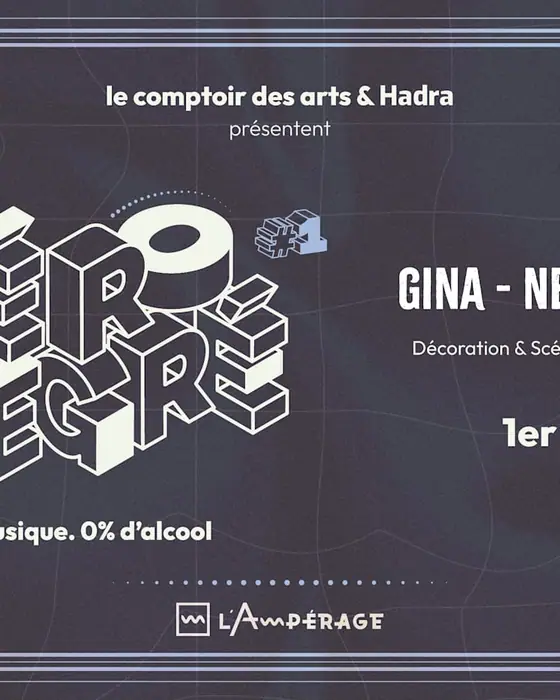 Affiche officielle de Zéro Degré #1 Carte Blanche Hadra (L'Ampérage, Grenoble, France, 1 octobre 2026)